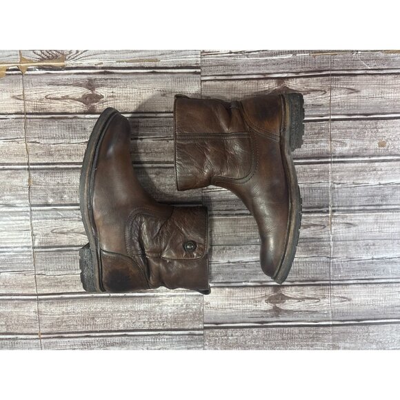 Frye Mara Shearling Lined Leather Ankle Boots Size 6.5 B color brown main image 9